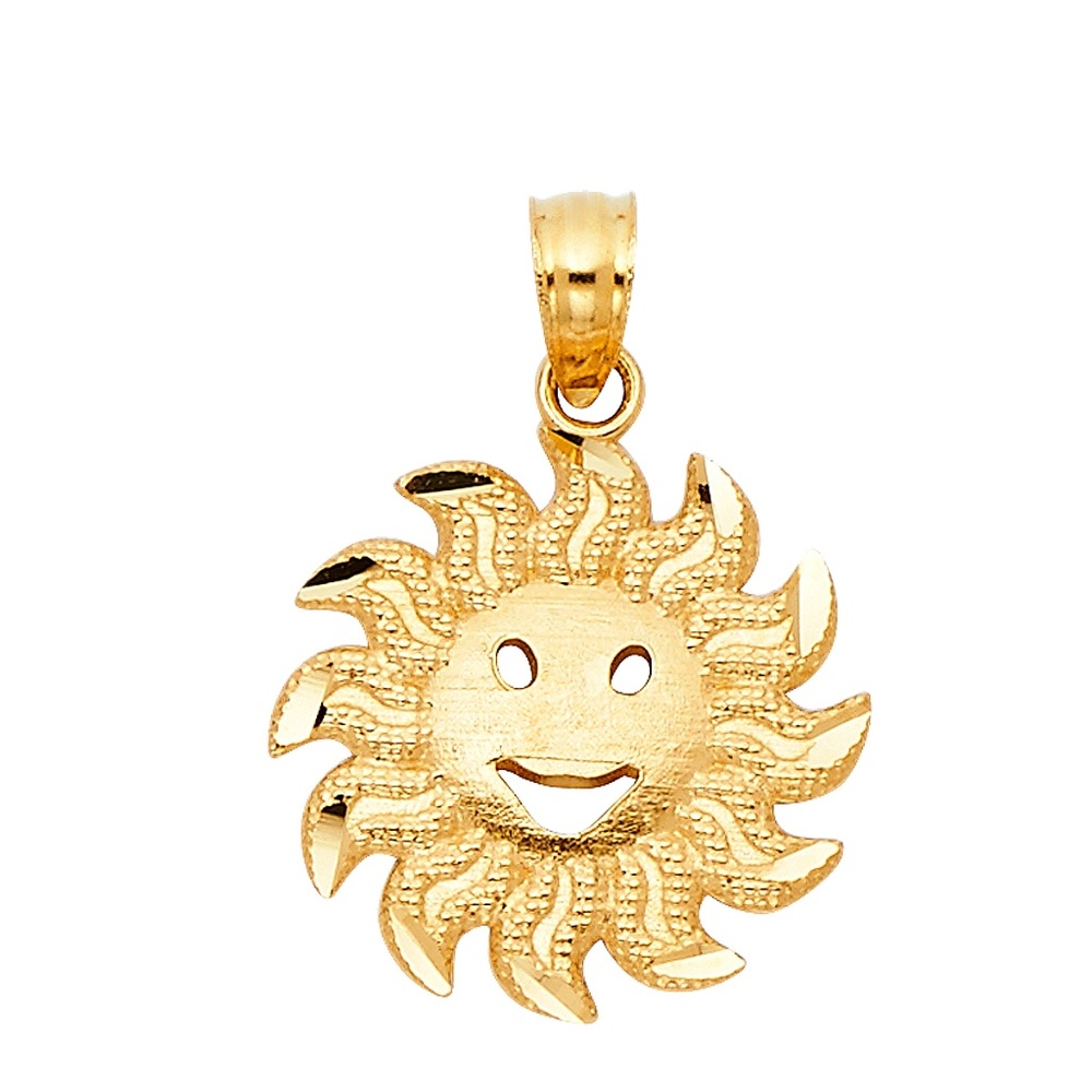 14K Yellow Gold Sun Pendant